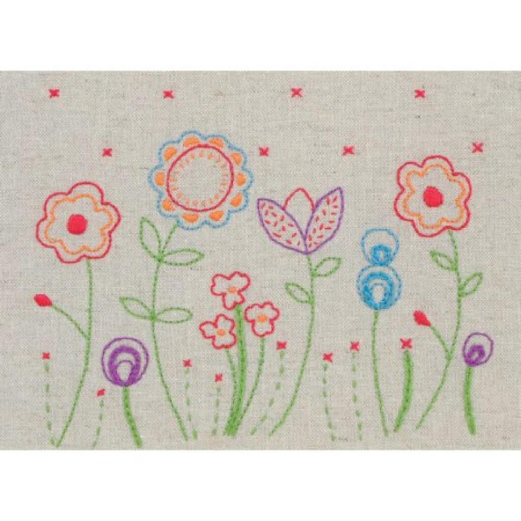 Fleur Freestyle Embroidery Kit 6in x 7.75in Stitched In Cotton Floss