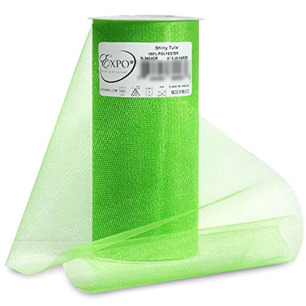 Expo Shiny Tulle 6in x 24yd Spool Lime