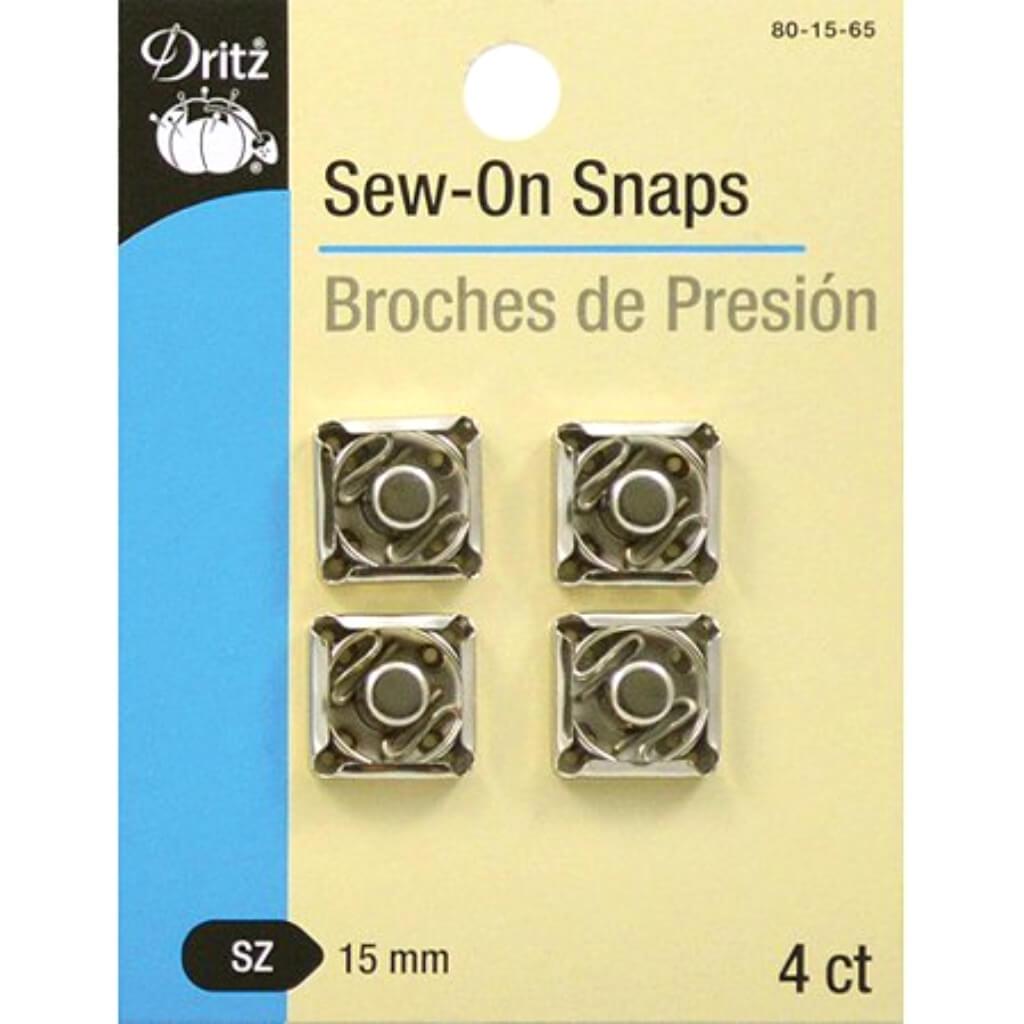 Dritz Sew-On Snaps 15mm Square 4pcs
