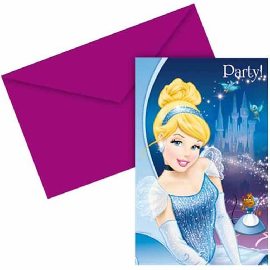 Cinderella Party Invitation Cards, 6ct