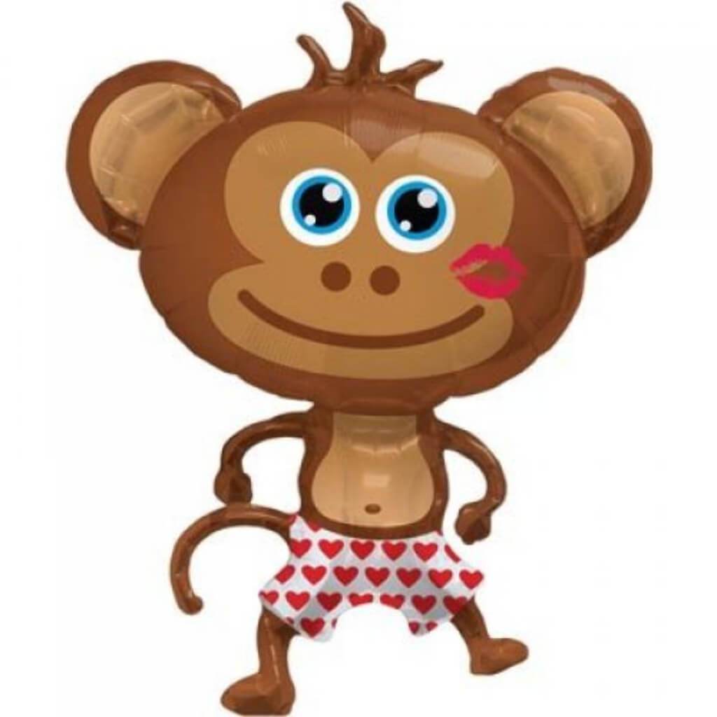 Hunkey Monkey Smile Foil Balloon 41in 