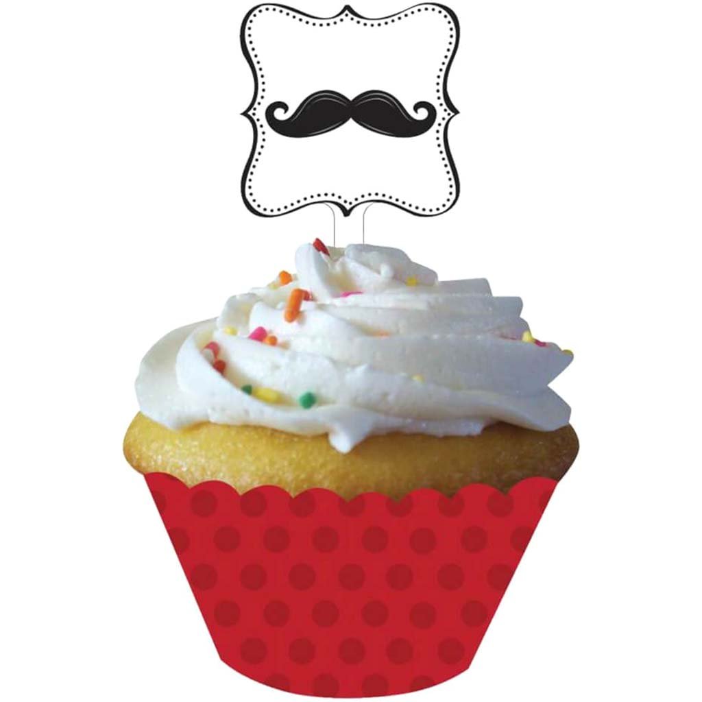 Mustache Madness, Cupcake Wrappers 