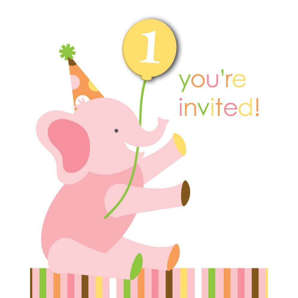 Sweet At One Girl, Invitations 8ct 