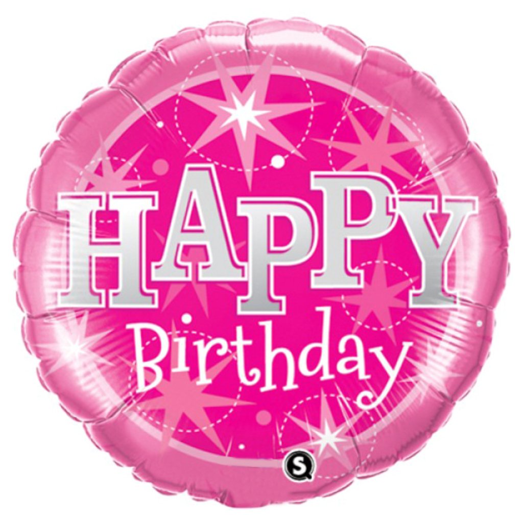 Happy Birthday Pink Sparkle Foil Balloon 18in 