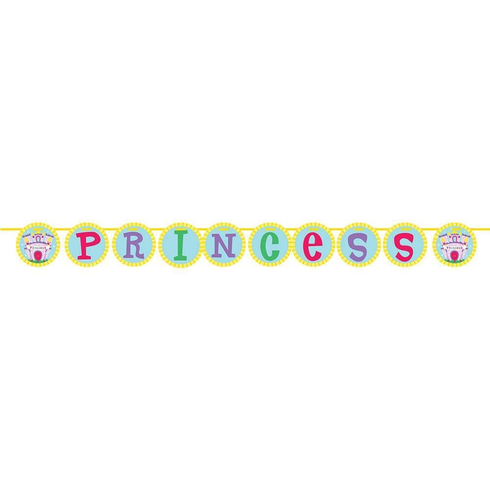 Princess Castle Fun Princess, Circle Ribbon Banner 