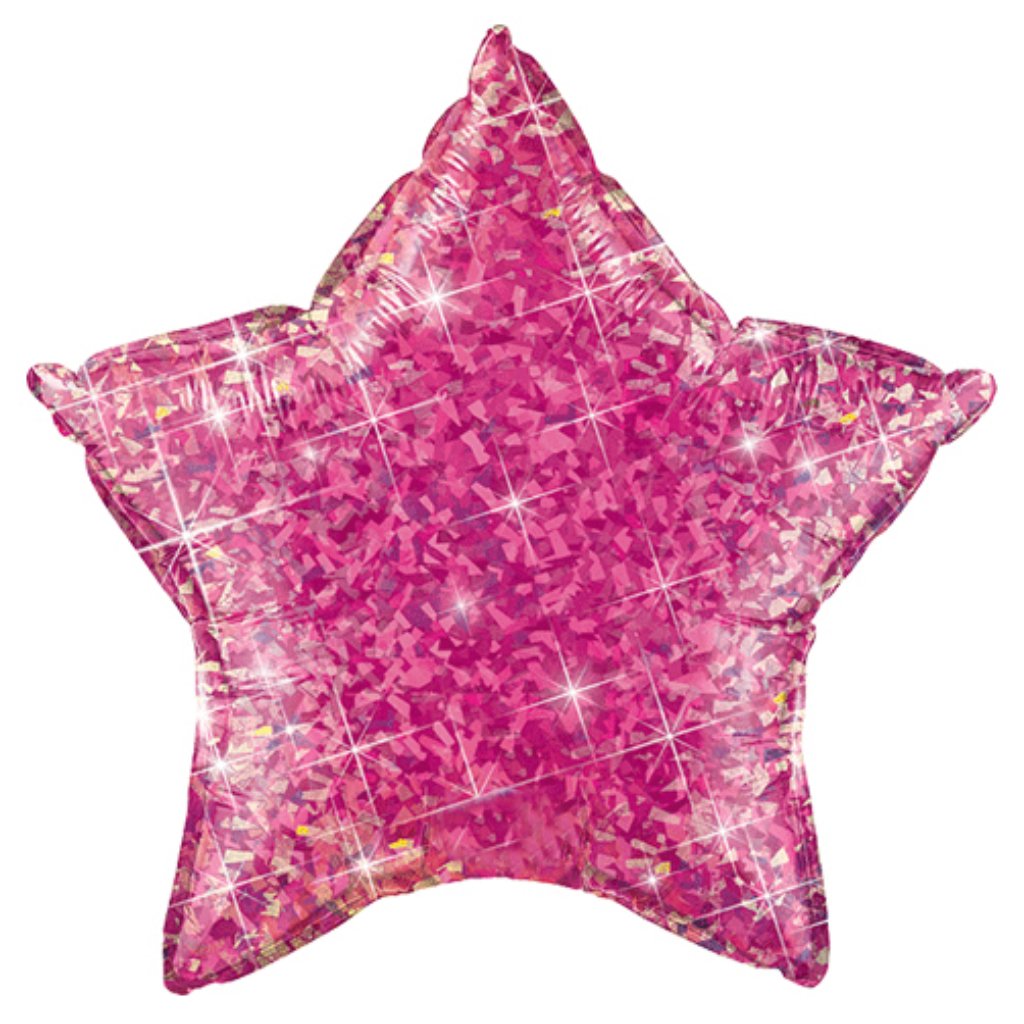 Star Jewel Magenta Holographic Foil Balloon 20in 