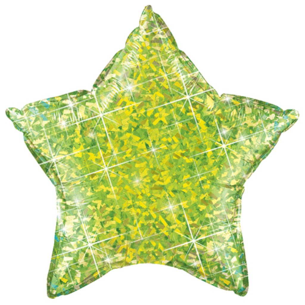 Star Jewel Lime Holographic Foil Balloon 20in 