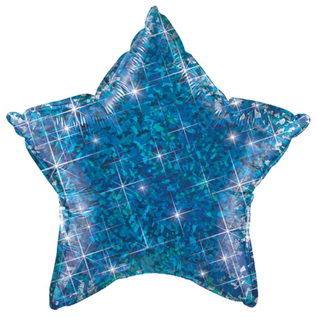 Star Jewel Blue Holographic Foil Balloon 20in 