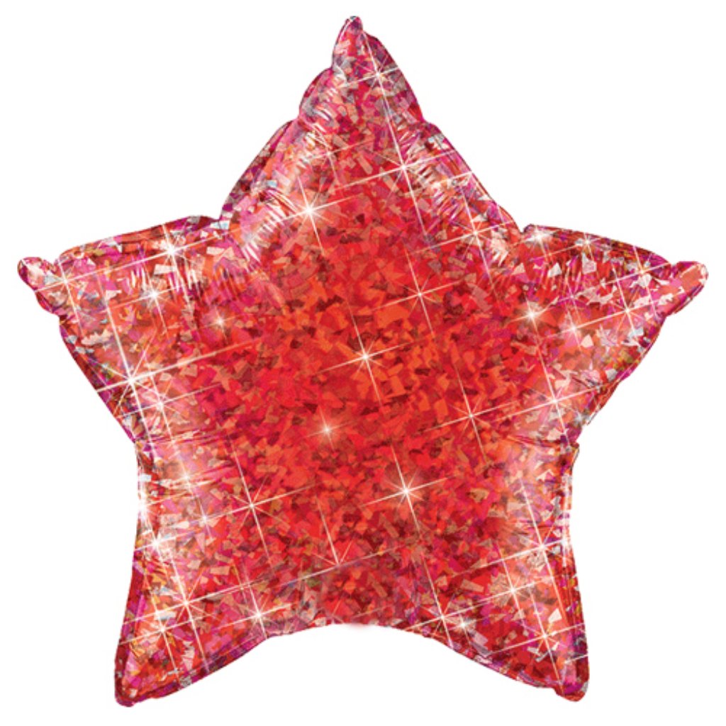 Star Jewel Red Holographic Foil Balloon 20in 