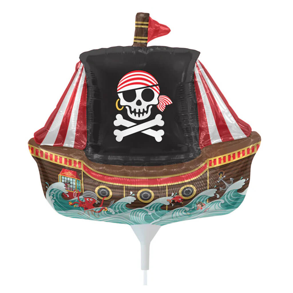 Pirate Ship Shape Foil Balloon, 14in