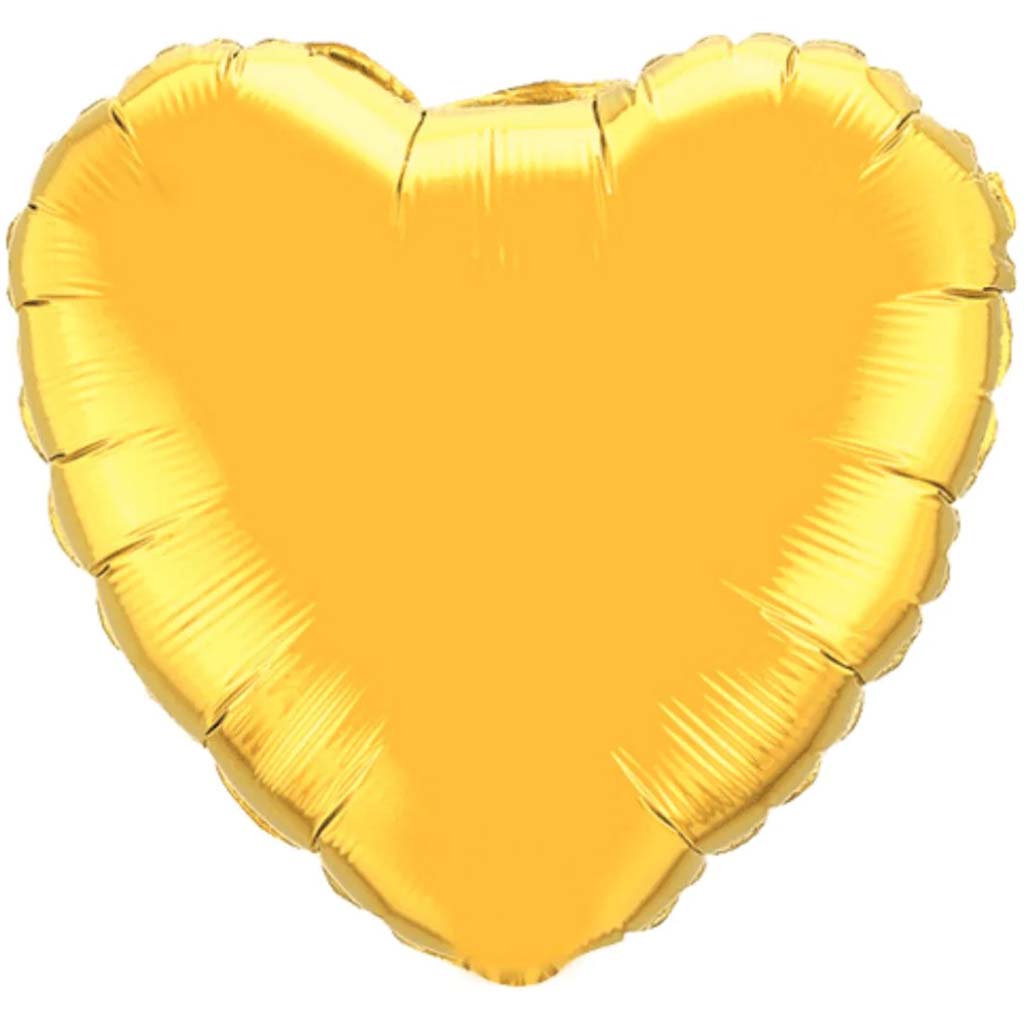 Heart Solid Color Foil Balloon, 18in Metallic Gold 