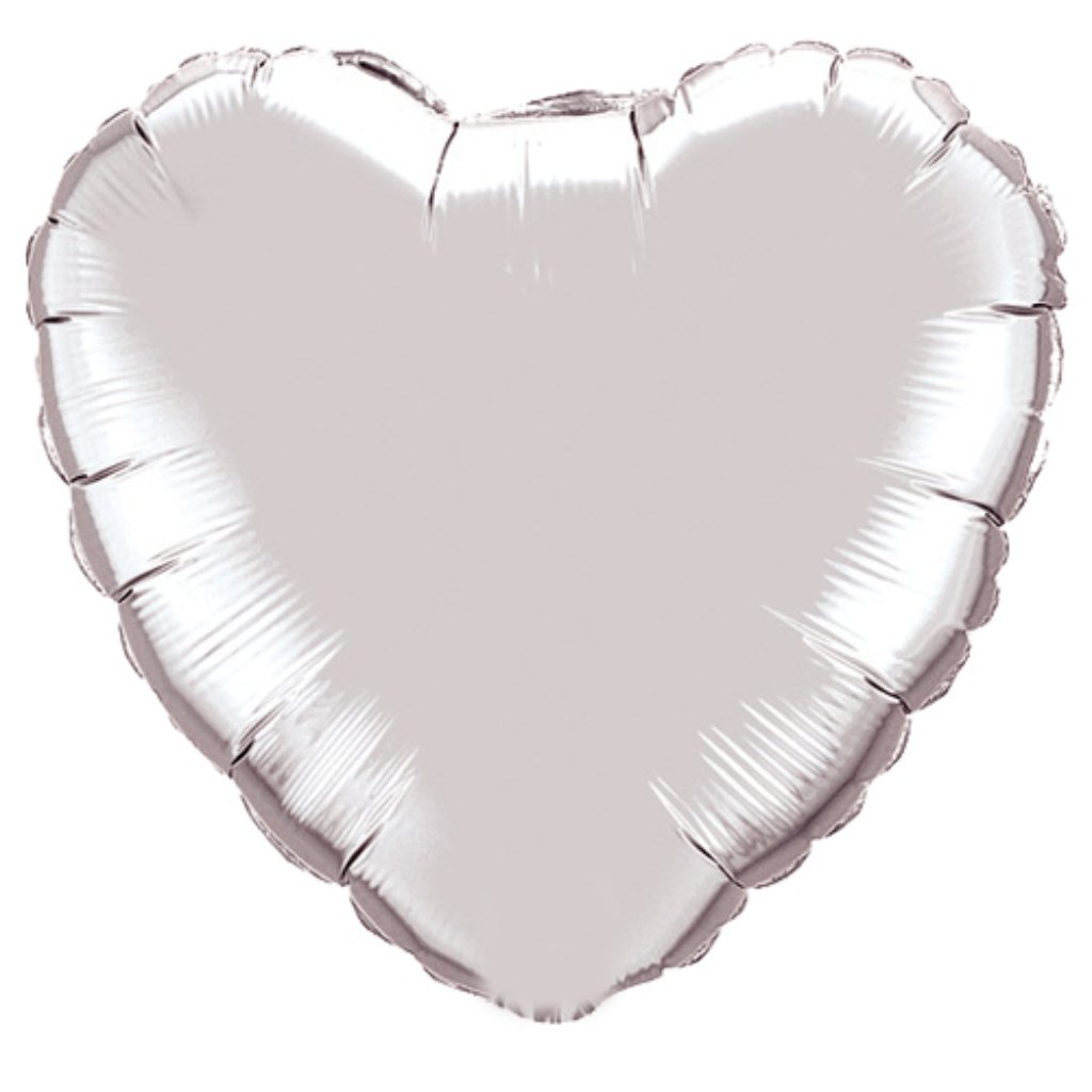 Heart Solid Color Foil Balloon, 18in Silver 