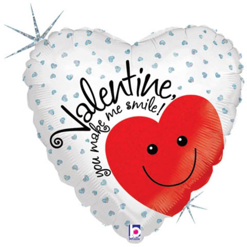 Valentine You Make Me Smile Foil Balloon 18in 