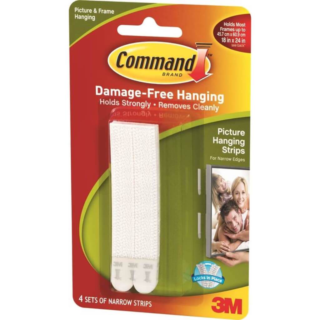 3M COMMAND Narrow Picture Hanging Strips White