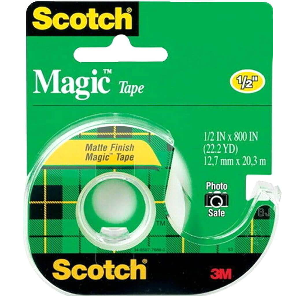 Magic Tape Dispensered Rolls  1/2in x 22.2yd