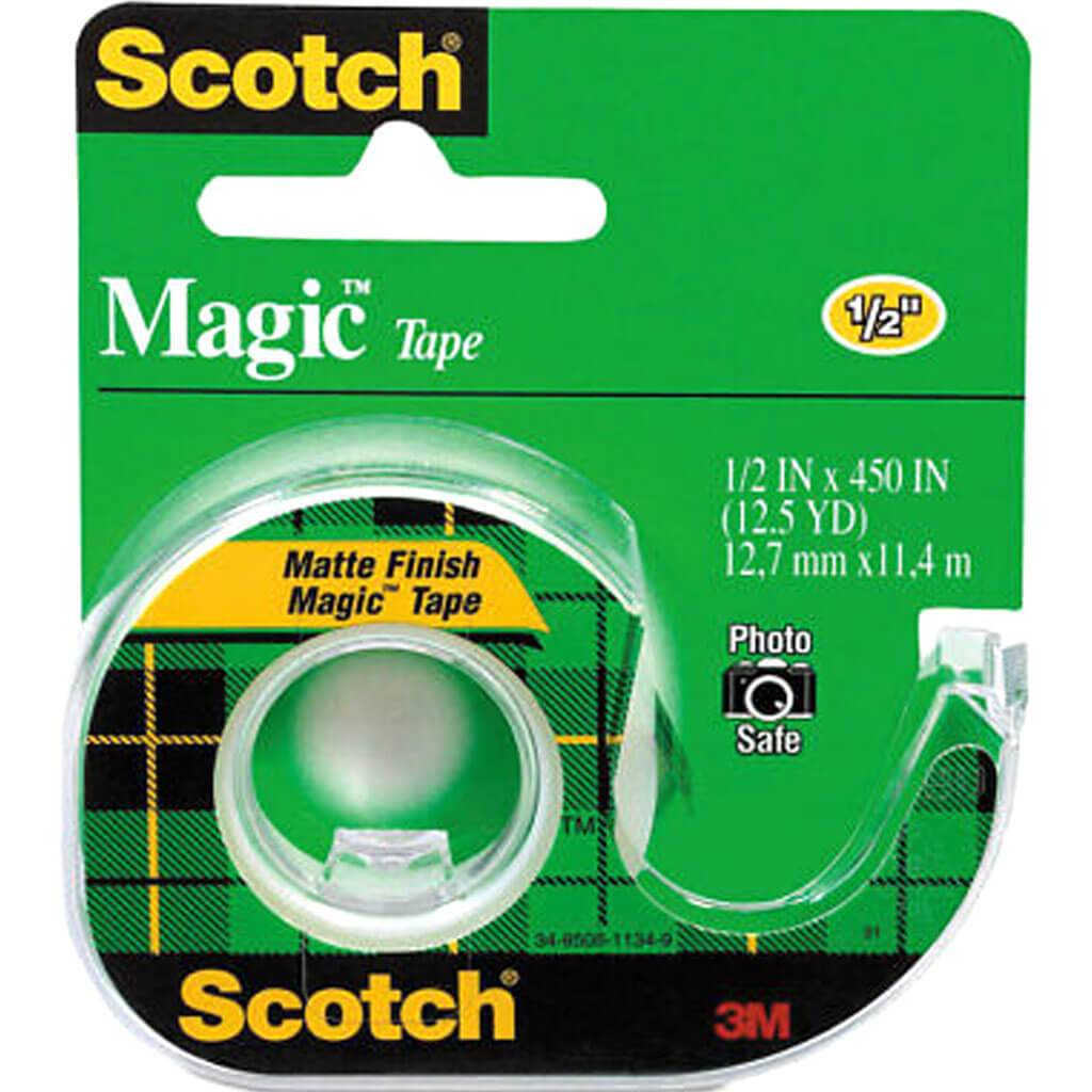 Magic Tape Dispensered Rolls  1/2in x 12.5yd