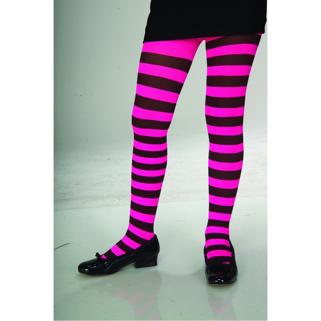 Striped Tights Pink &amp; Black Small