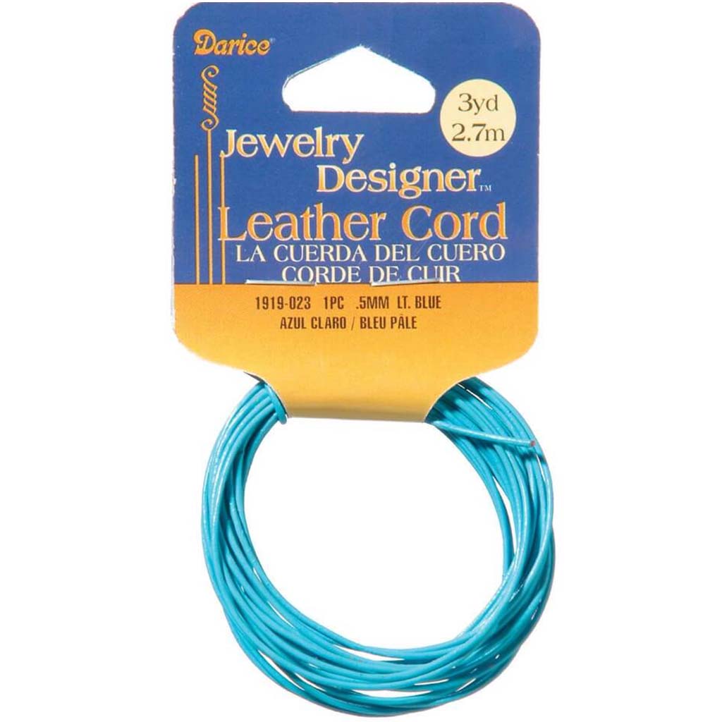 CORD LEATHER LIGHT BLUE .05MM 3YD 