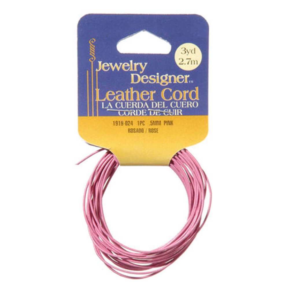 0.5mm Leather Cord Pink 3 yards 