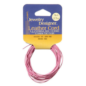 0.5mm Leather Cord Pink 3 yards