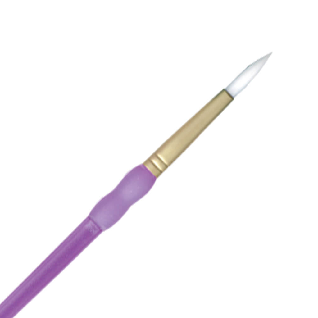 White Taklon Round Brush Size 0