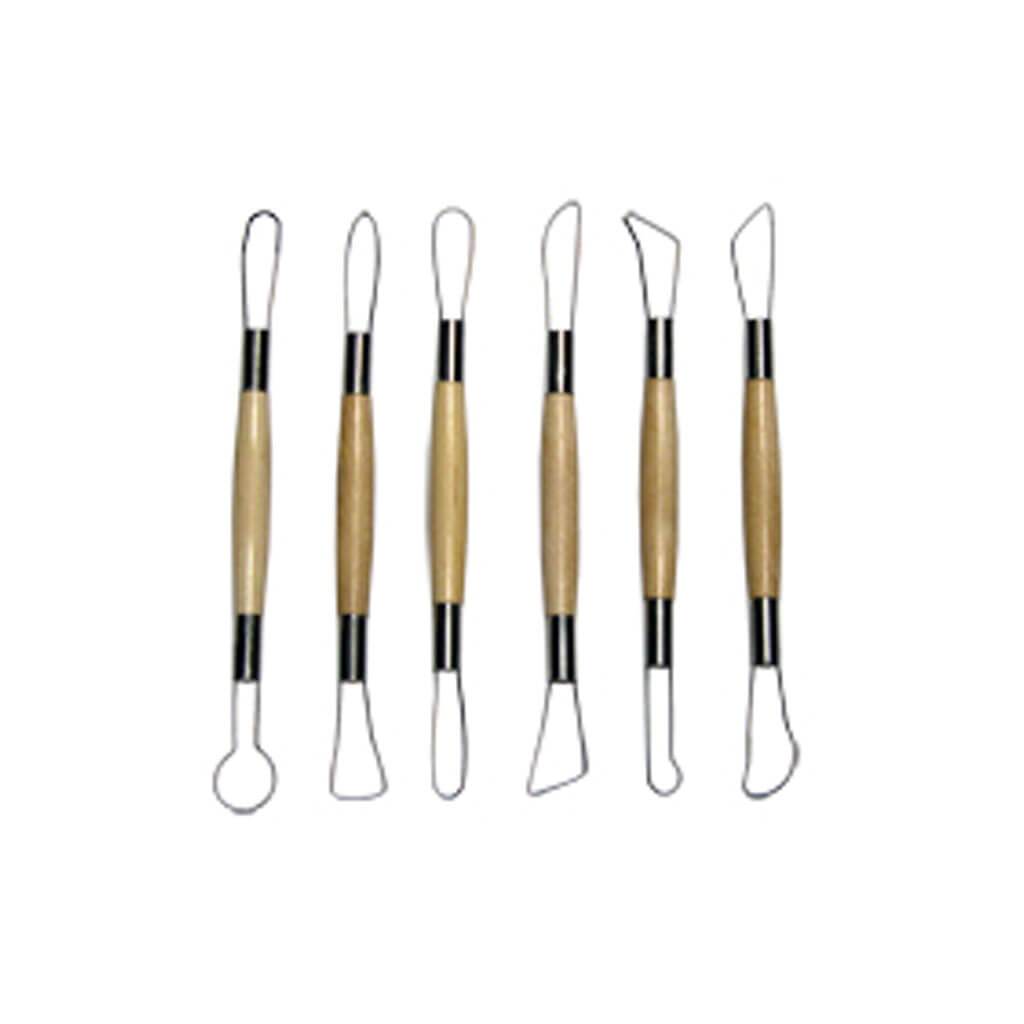 Wooden Twin End Ribbon Sculpting Tools 6in 6pcs