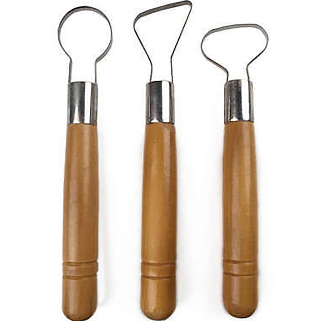 Wooden Jumbo Ribbon Pottery Clay and Sculpting Tools 8in 3pcs