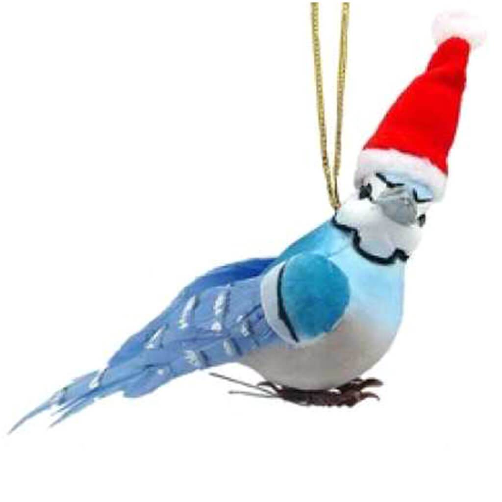 Blue Jay w/ Santa Cap 3-1/2&quot;
