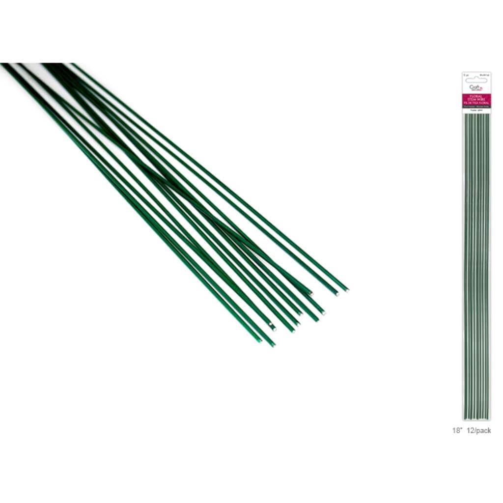 FLORAL STEM WIRE 20PCS  GREEN 