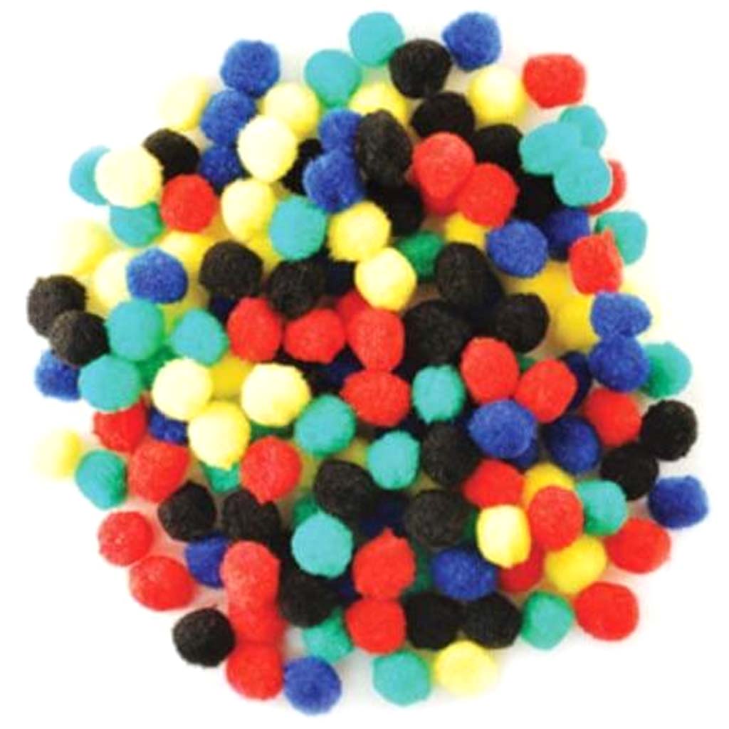 POM POMS 1/2IN ASSORTED 