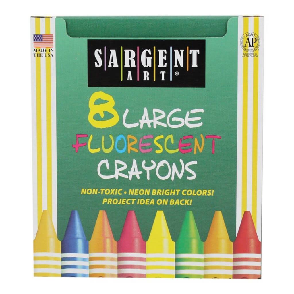 Tuck Box and Fluorescent 8 Large Crayons
