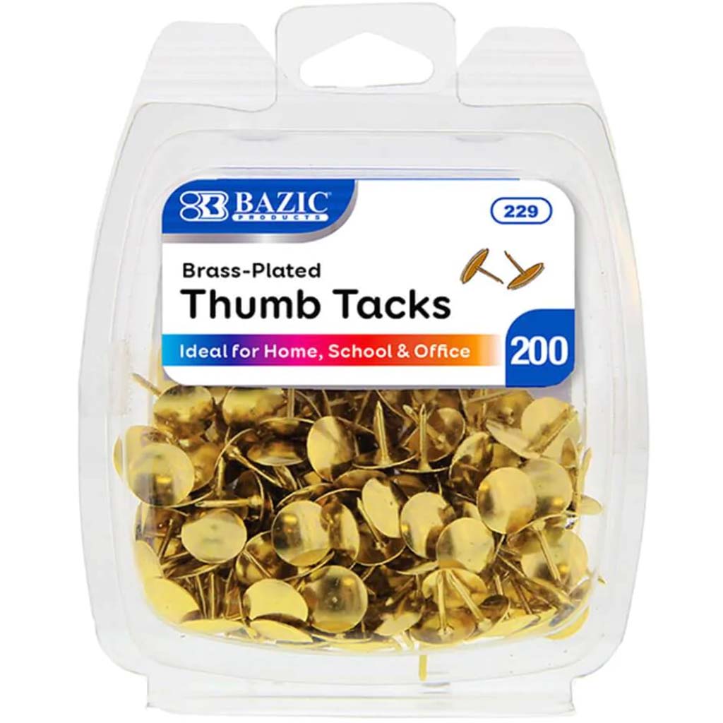 Thumb Tacks Brass Plated 