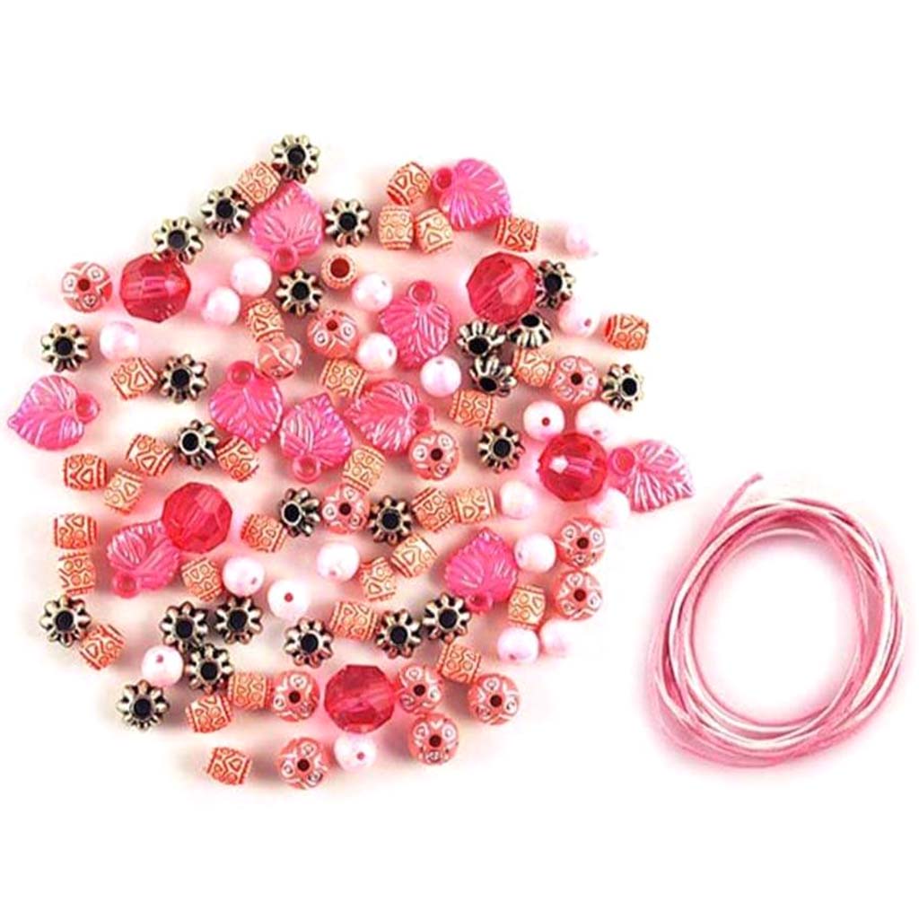 BEAD KIT LUXE SPACER&amp;CORD  PINK 