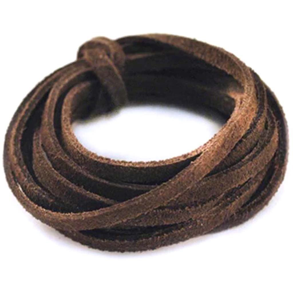 JEWELRY/CRAFT CORD 100% SUEDE 3MM FLAT X2M DRK BRWN 