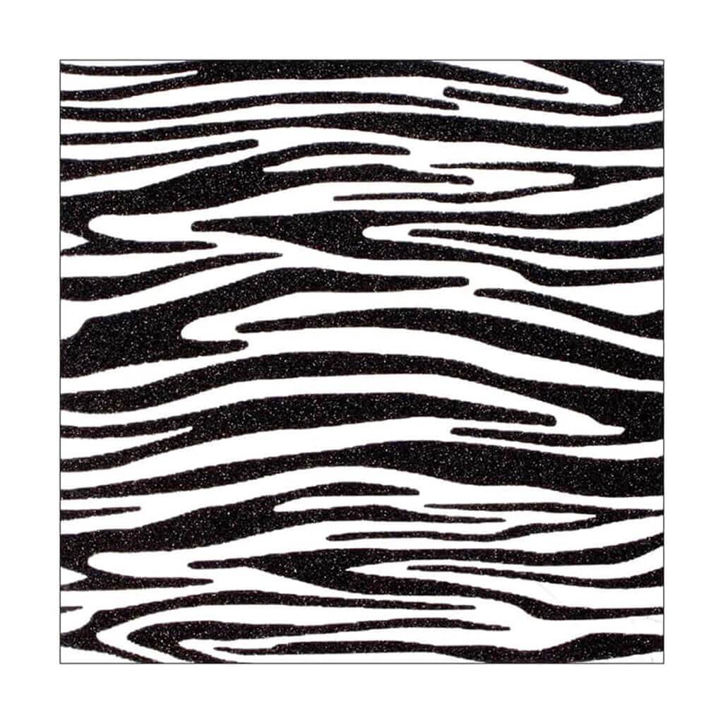 Patterned Paper Glitter Zebra 12in x 12in Black