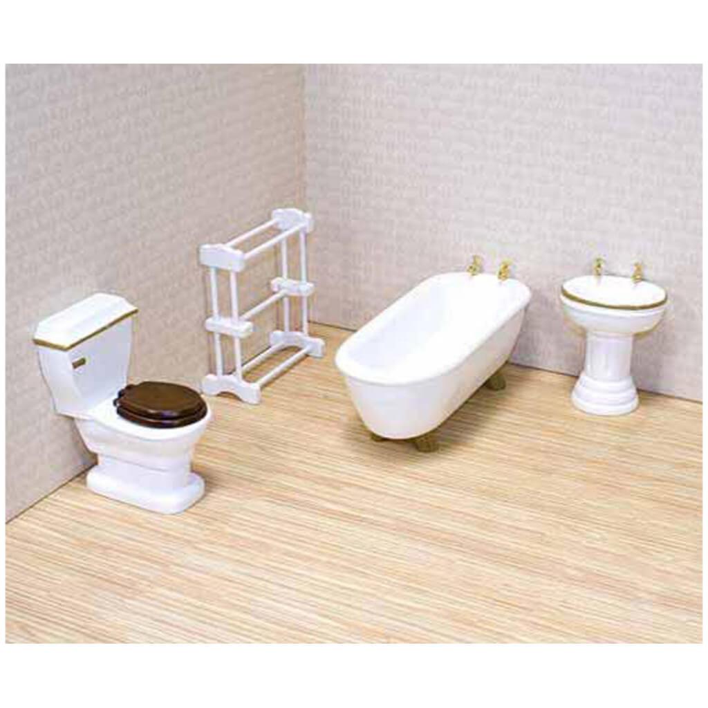 DOLLHOUSE FURNITURE BATHROOM SET