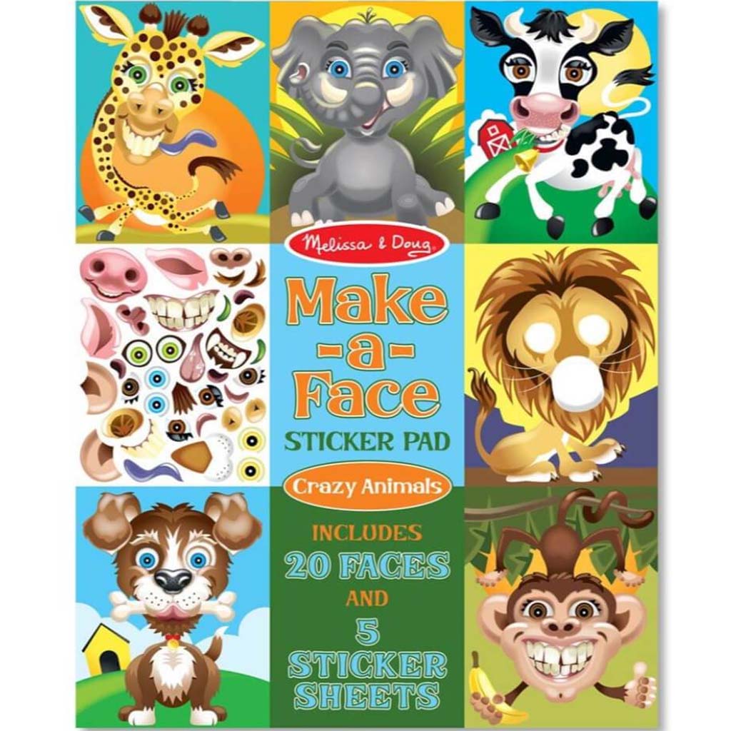 MAKE CRAZY ANIMALS STICKER PAD 