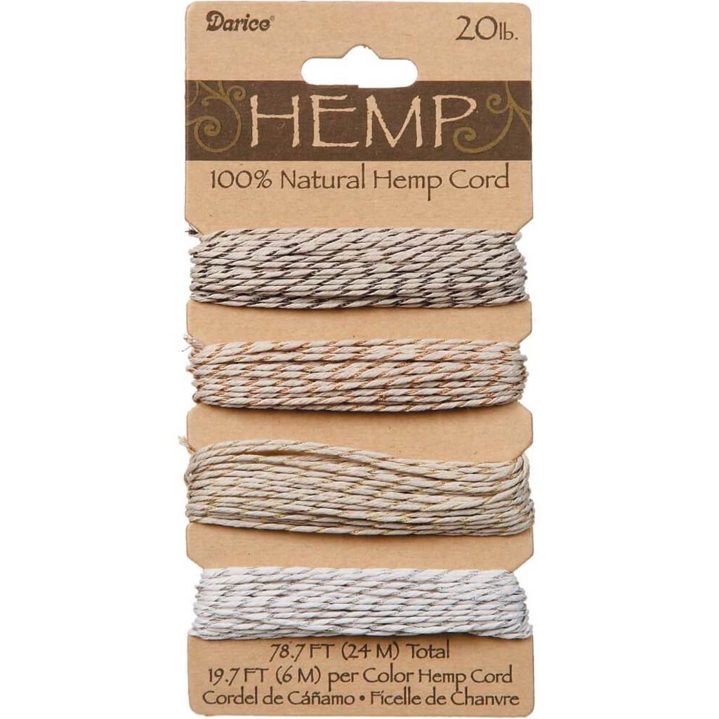 HEMP TWIST CORD METTALIC STRIPE 10LB 