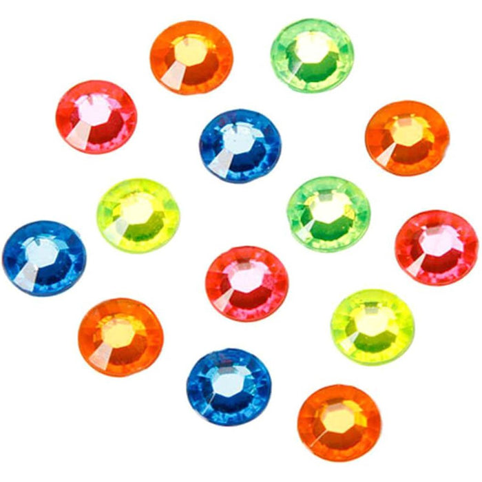 Acrylic Rhinestones Assorted Neon Colors Round 7mm 150 pieces 