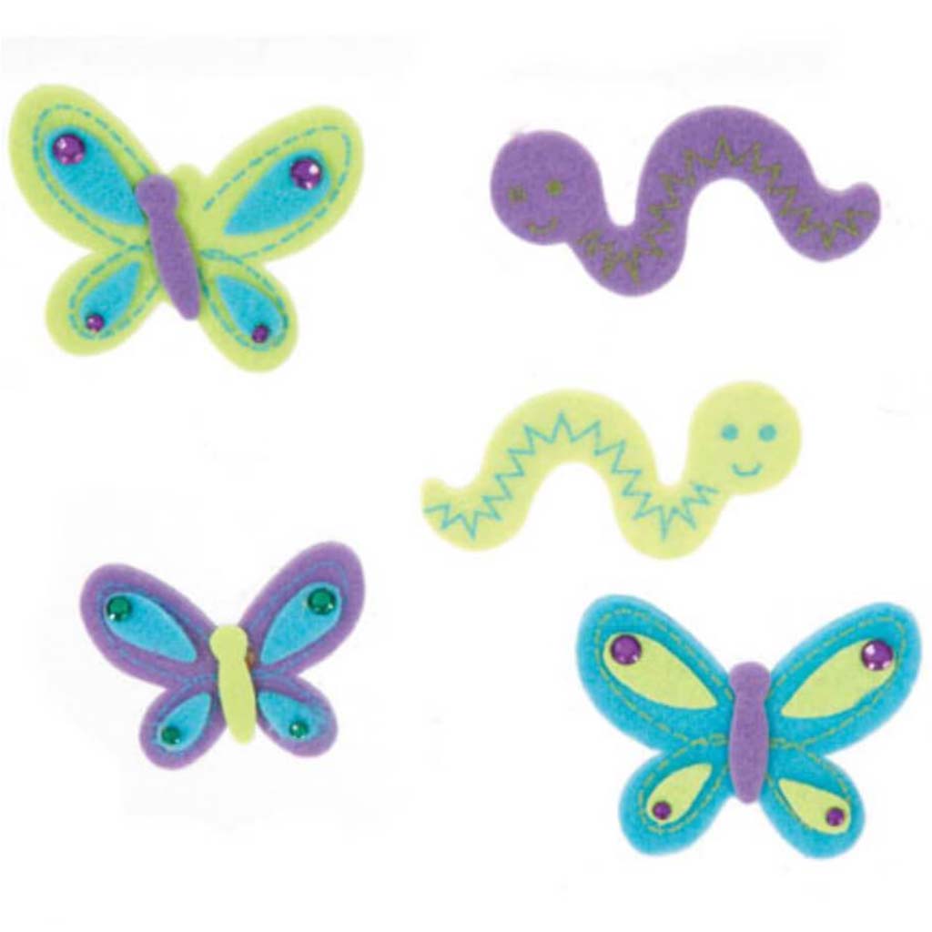 FELT STICKERS BUTTERFLIES 