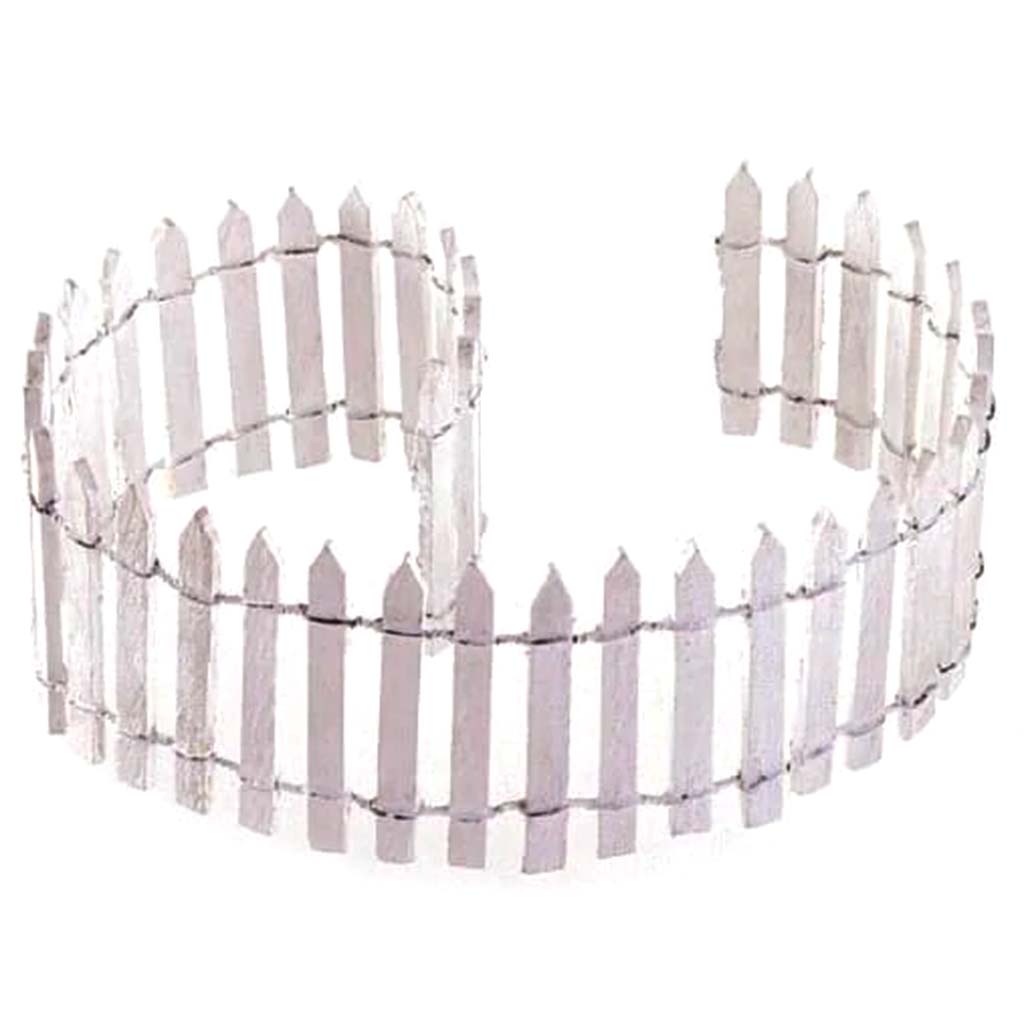 WOODEN PICKET FENCE WHT 18X2IN 