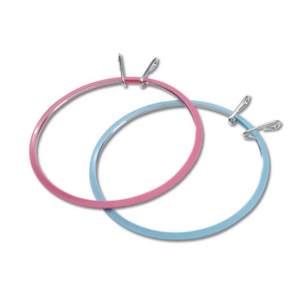 Spring Tension Hoops Blue/Mauve 7 inches