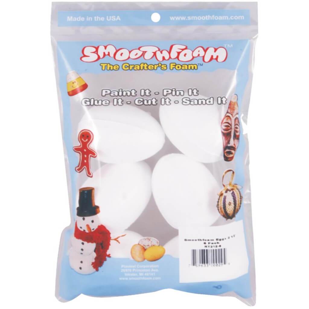 SmoothFoam Eggs 6/Pkg 2.5in White