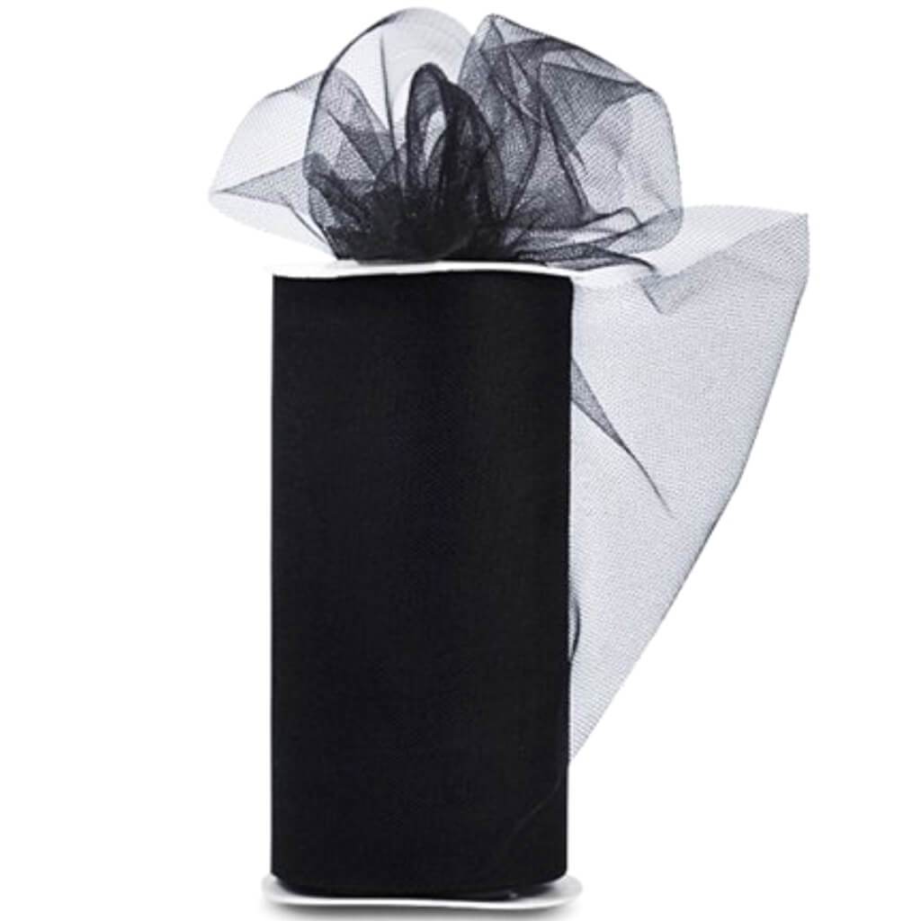 Expo Shiny Tulle 6in x 24yd Spool Black