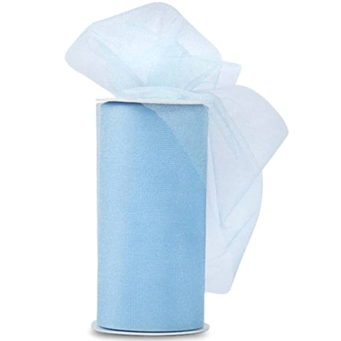 Expo Shiny Tulle 6in x 24yd Spool Baby Blue