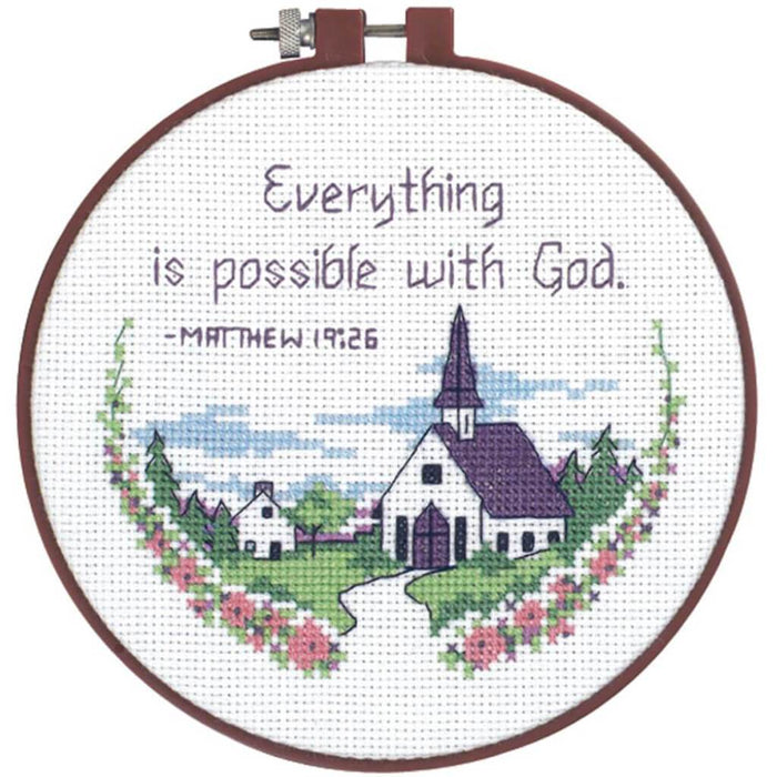 Dimensions/Learn-A-Craft Counted Cross Stitch Kit 6in Round Everything is Possible