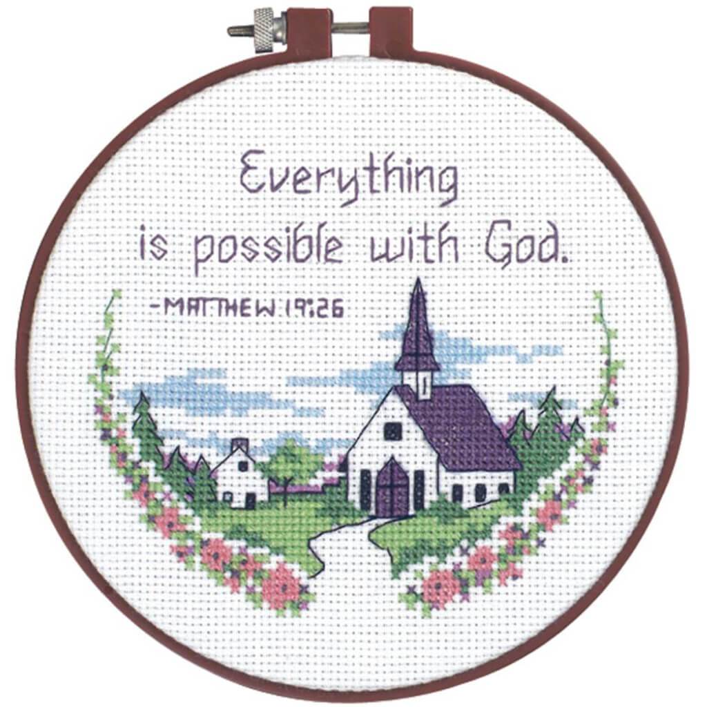 Dimensions/Learn-A-Craft Counted Cross Stitch Kit 6in Round Everything is Possible