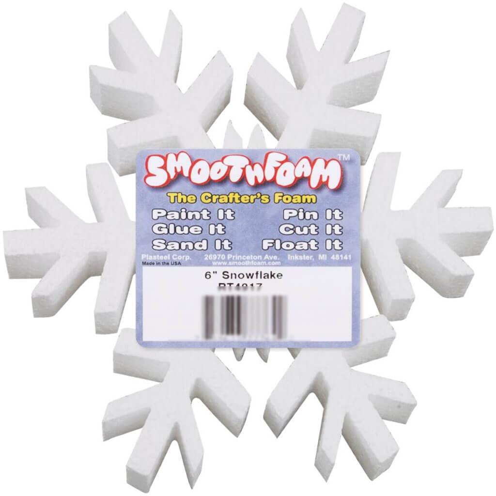 SmoothFoam Snowflake 6in White