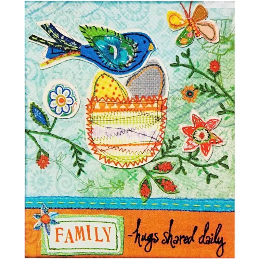 Handmade Refresh Family Fabric Applique Embroidery Kit 8in x 10 in