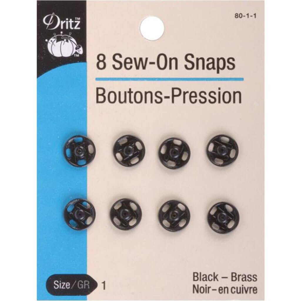 Dritz Sew-On Snaps Size 1 8pcs
